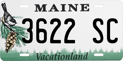 ME license plate 3622SC