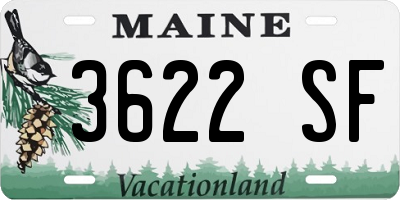 ME license plate 3622SF