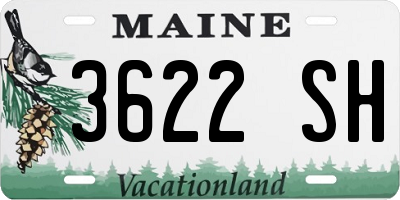 ME license plate 3622SH