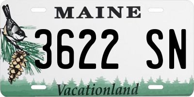 ME license plate 3622SN