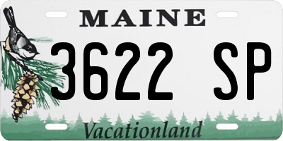 ME license plate 3622SP
