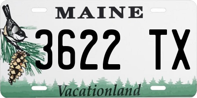 ME license plate 3622TX