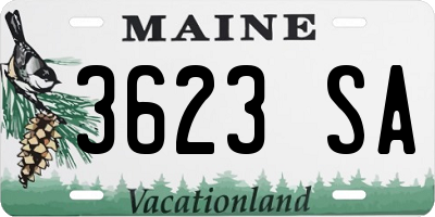 ME license plate 3623SA