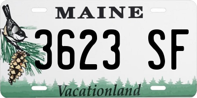 ME license plate 3623SF