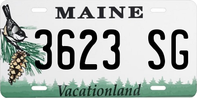 ME license plate 3623SG
