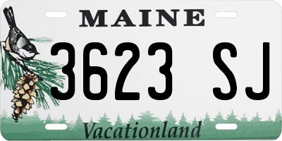 ME license plate 3623SJ