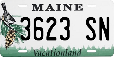 ME license plate 3623SN
