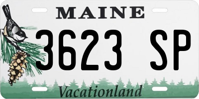ME license plate 3623SP