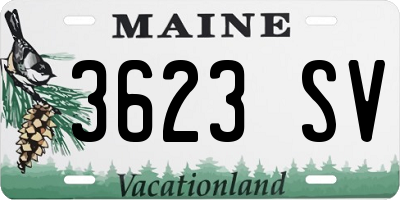 ME license plate 3623SV