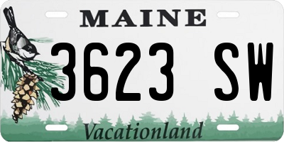 ME license plate 3623SW
