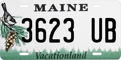 ME license plate 3623UB
