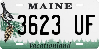 ME license plate 3623UF