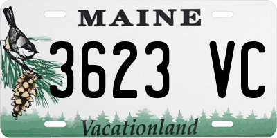 ME license plate 3623VC