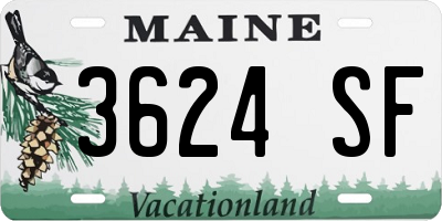 ME license plate 3624SF