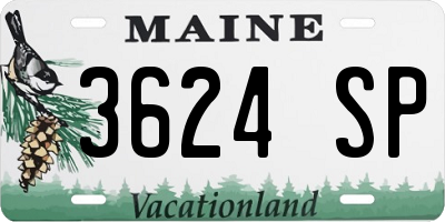 ME license plate 3624SP