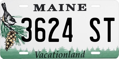 ME license plate 3624ST