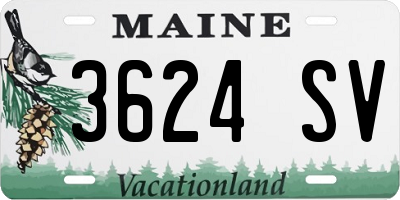 ME license plate 3624SV