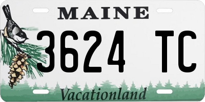 ME license plate 3624TC