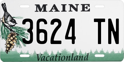 ME license plate 3624TN