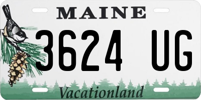 ME license plate 3624UG