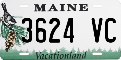 ME license plate 3624VC