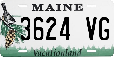 ME license plate 3624VG