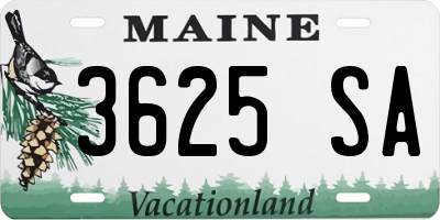 ME license plate 3625SA