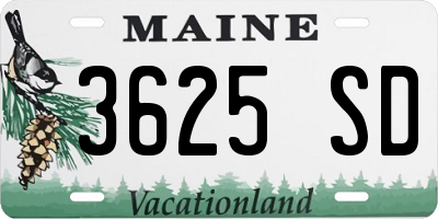 ME license plate 3625SD