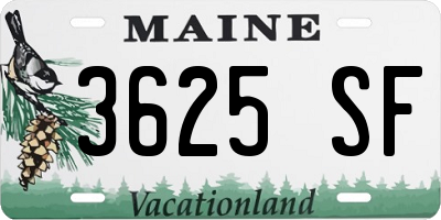 ME license plate 3625SF