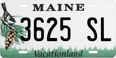 ME license plate 3625SL