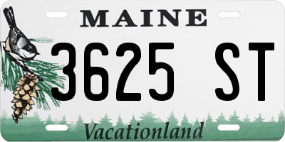 ME license plate 3625ST