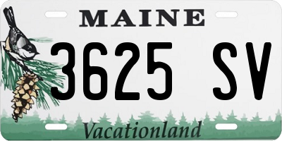 ME license plate 3625SV