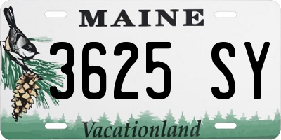 ME license plate 3625SY