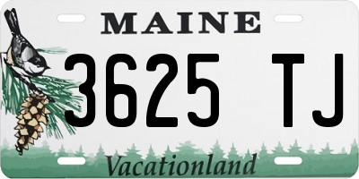 ME license plate 3625TJ