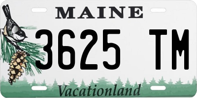 ME license plate 3625TM