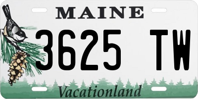 ME license plate 3625TW