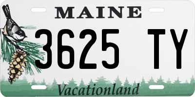 ME license plate 3625TY