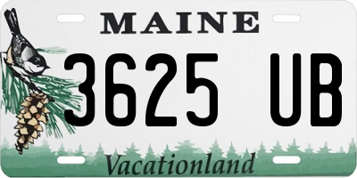 ME license plate 3625UB
