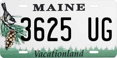 ME license plate 3625UG