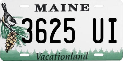 ME license plate 3625UI