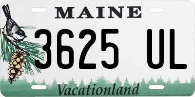 ME license plate 3625UL