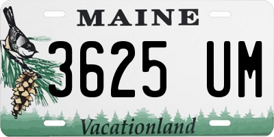 ME license plate 3625UM