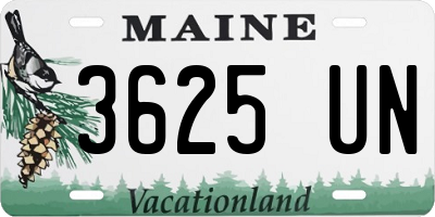ME license plate 3625UN