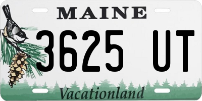 ME license plate 3625UT