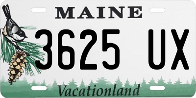 ME license plate 3625UX