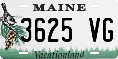 ME license plate 3625VG