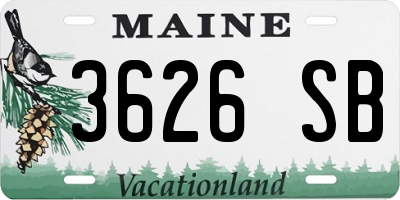 ME license plate 3626SB