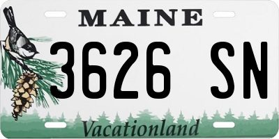 ME license plate 3626SN
