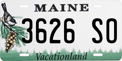 ME license plate 3626SO