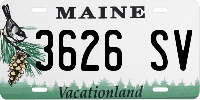 ME license plate 3626SV